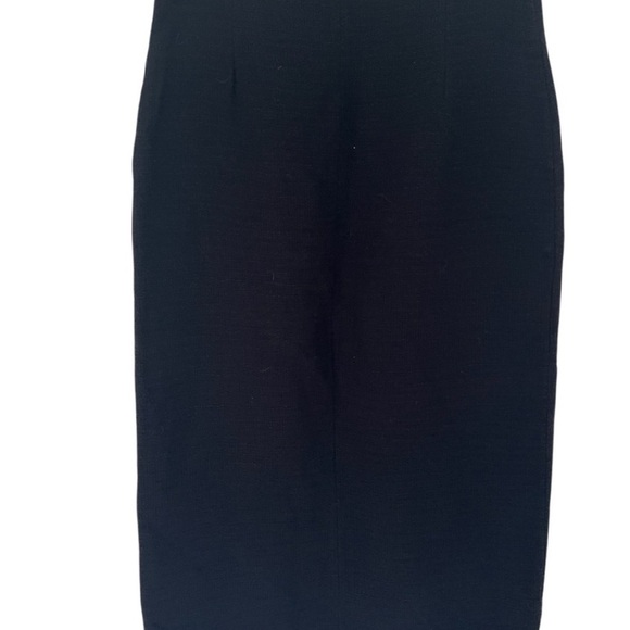 Zara Buttoned Black Textured Knit Midi Skirt Gold Side Buttons & Slit Size L - Picture 5 of 10